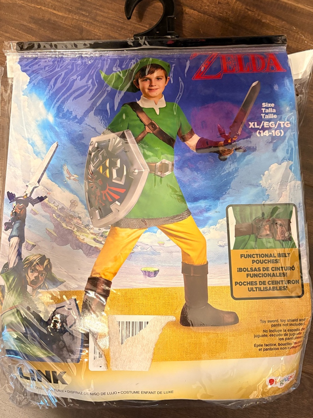 Link Kids Costume - Green and Yellow Zelda size 14-16